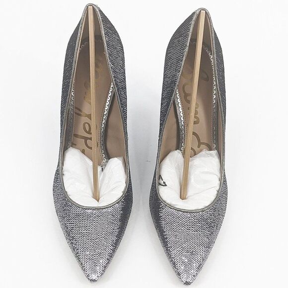 Sam Edelman Hazel Shoes Pumps Size 10 Pointy Toe Metallic Sequin Party Glam Chic - Picture 7 of 11